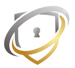 a logo of a shield with a keyhole